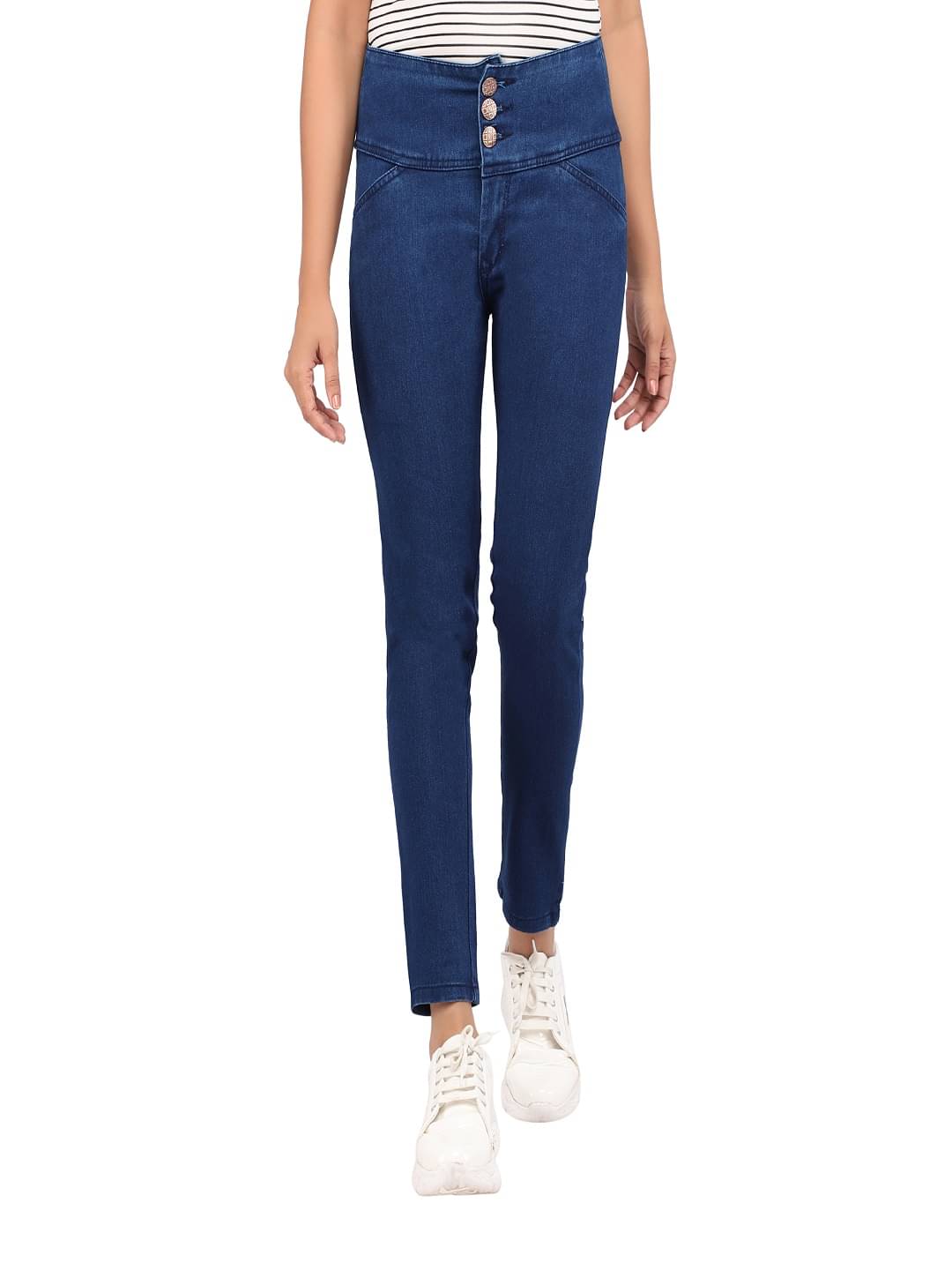     			AngelFab - Blue Denim Skinny Fit Women's Jeans ( Pack of 1 )