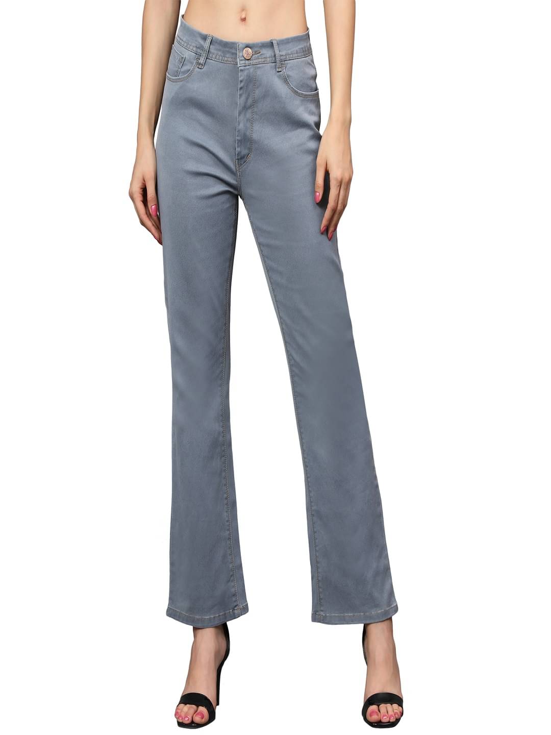    			AngelFab - Grey Denim Bootcut Women's Jeans ( Pack of 1 )