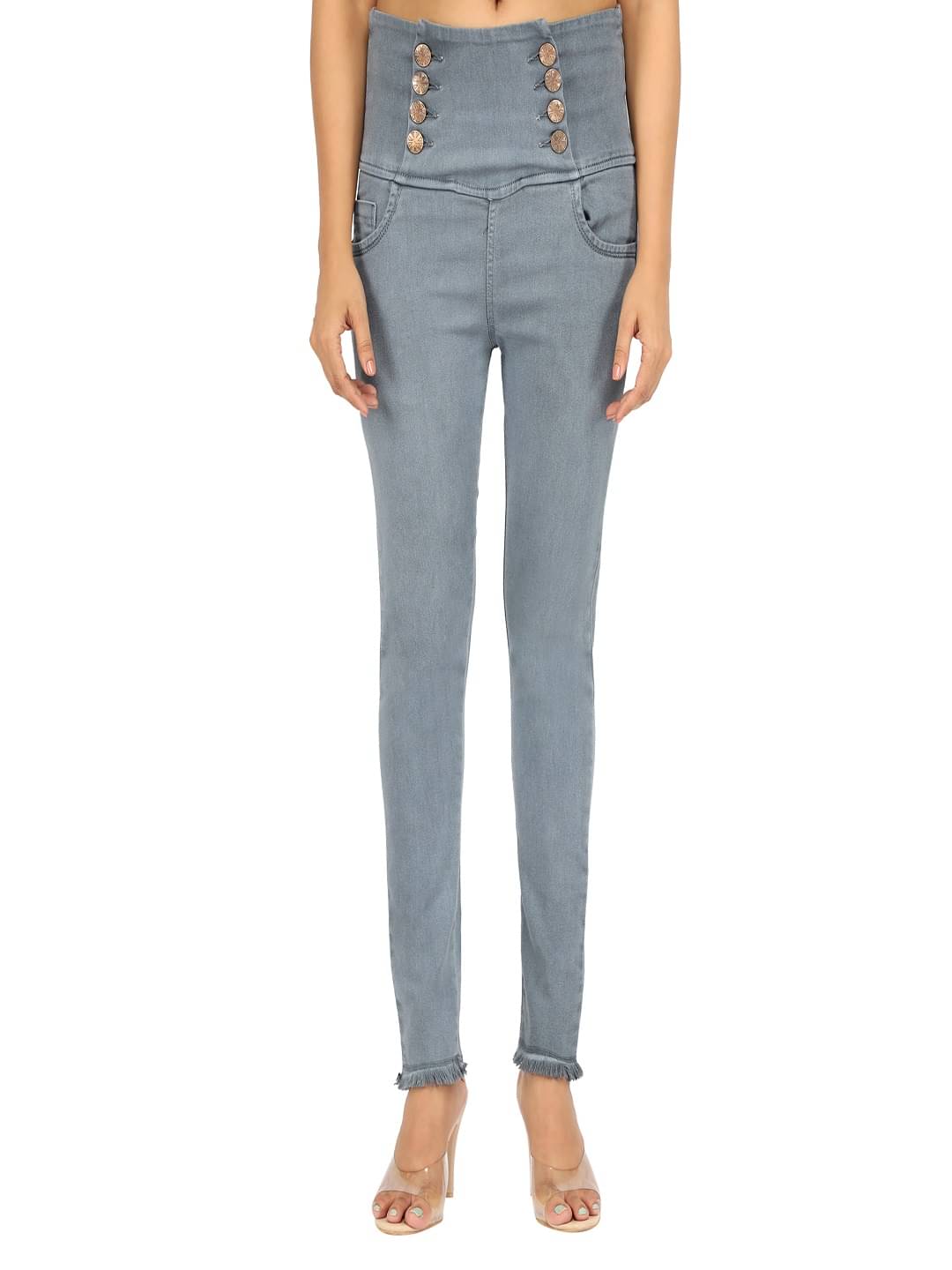     			AngelFab - Grey Denim Skinny Fit Women's Jeans ( Pack of 1 )