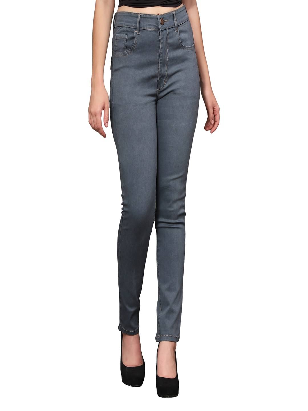     			AngelFab - Grey Denim Skinny Fit Women's Jeans ( Pack of 1 )