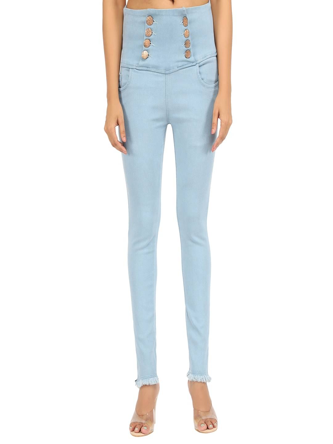    			AngelFab - Light Blue Denim Skinny Fit Women's Jeans ( Pack of 1 )