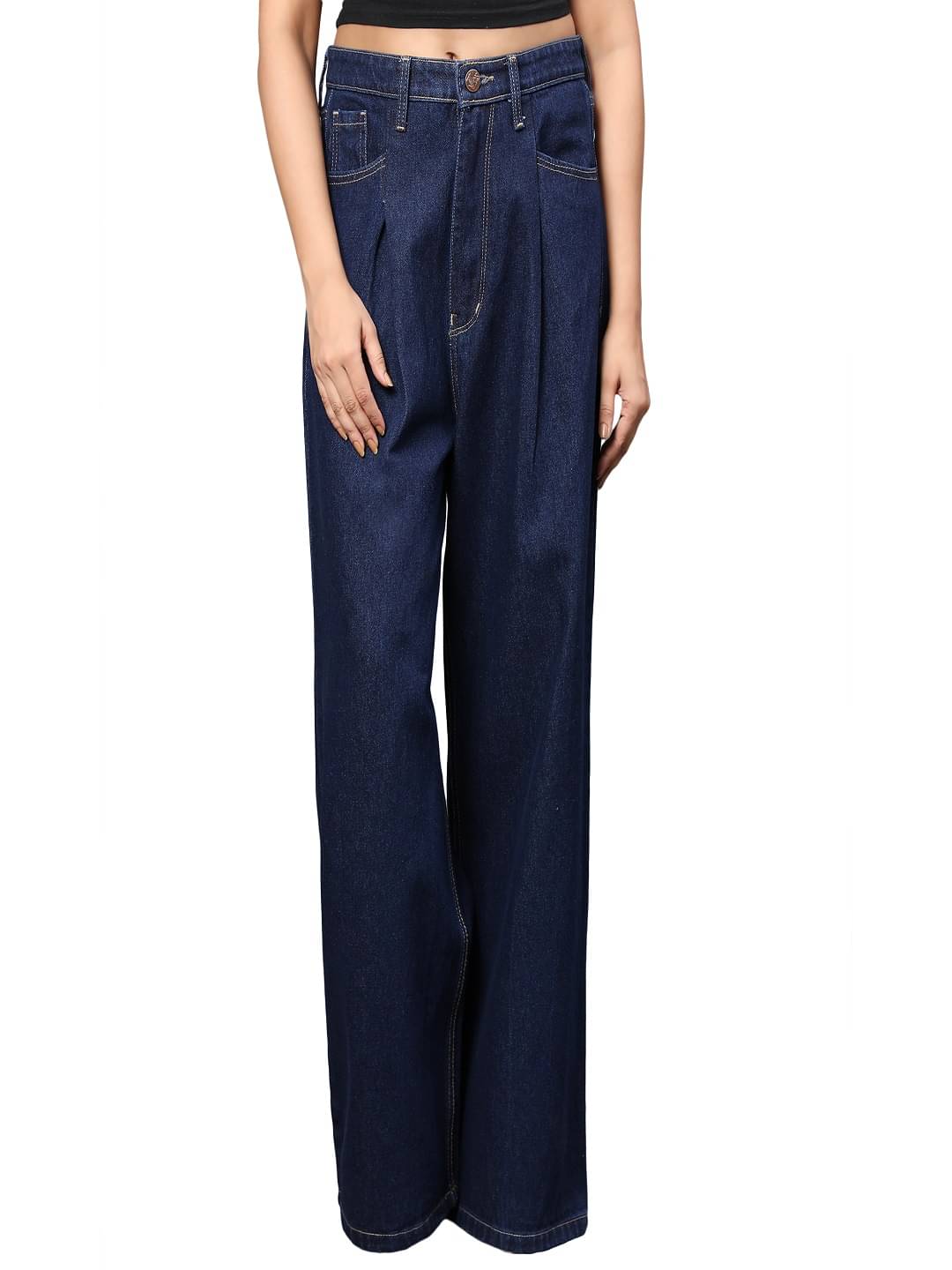     			AngelFab - Navy Blue Denim Flared Women's Jeans ( Pack of 1 )
