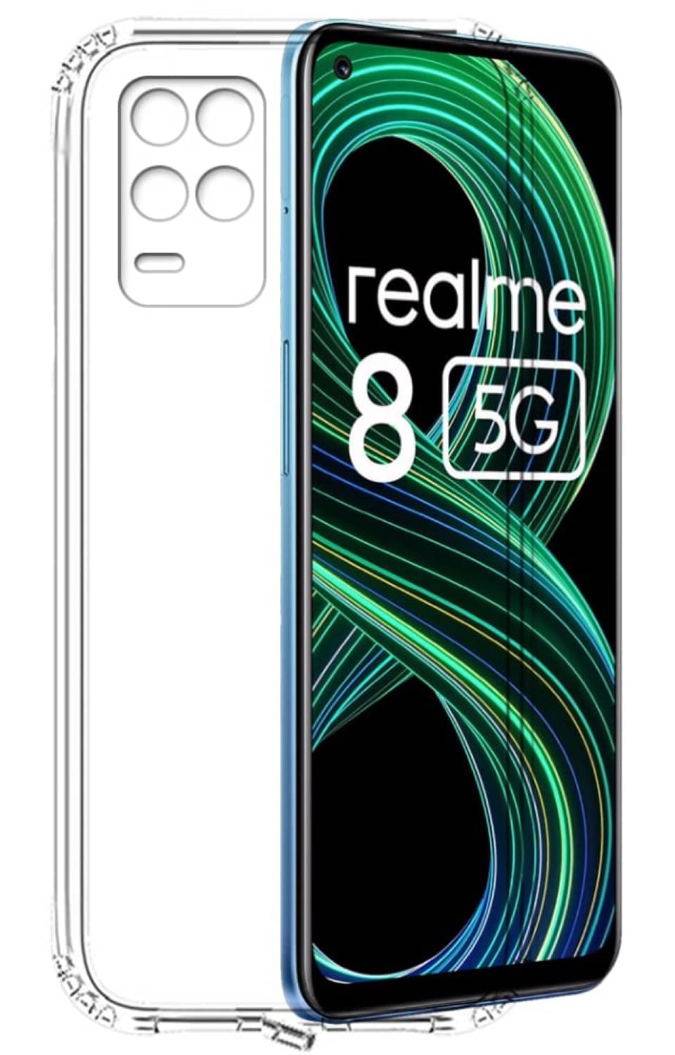     			Case Vault Covers - Transparent Silicon Silicon Soft cases Compatible For Realme 8s 5G ( Pack of 1 )