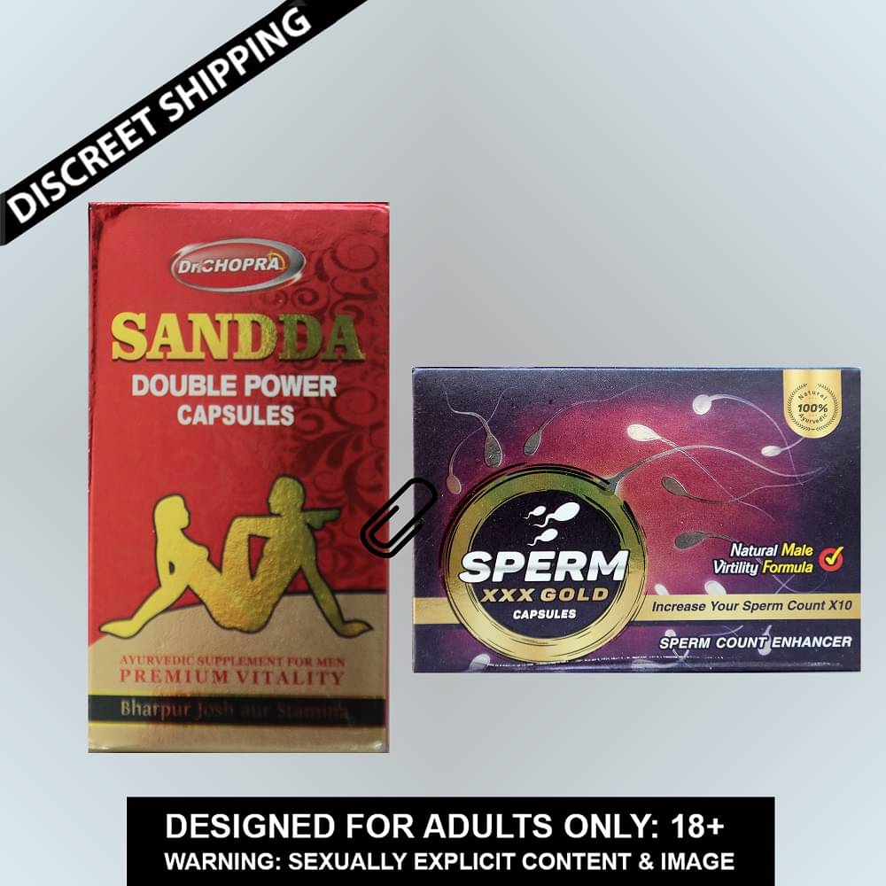 Combo Sandda Double Power 60 Capsule  Ayurvedic Supplement For Men & Dr Chopra Sperm XXX Gold capsules     			Combo Sandda Double Power 60 Capsule  Ayurvedic Supplement For Men & Dr Chopra Sperm XXX Gold capsules