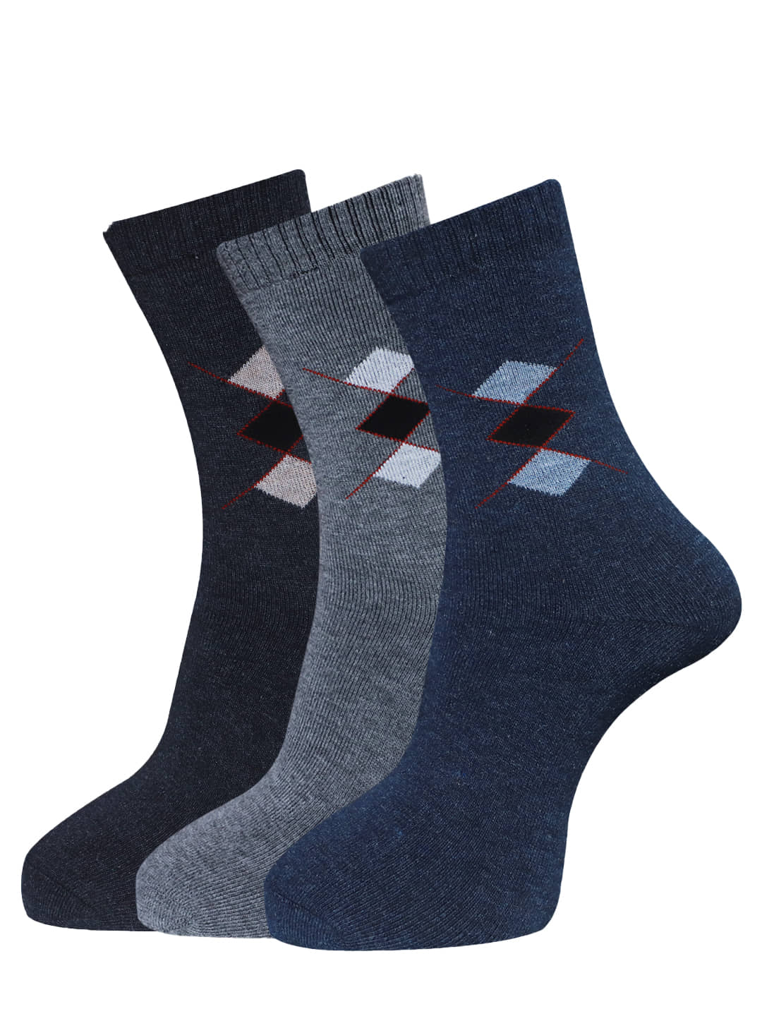Dollar - Woollen Men's Argyle Multicolor Full Length Socks ( Pack of 3 ) - Socks | Buy online on ZillyBuy