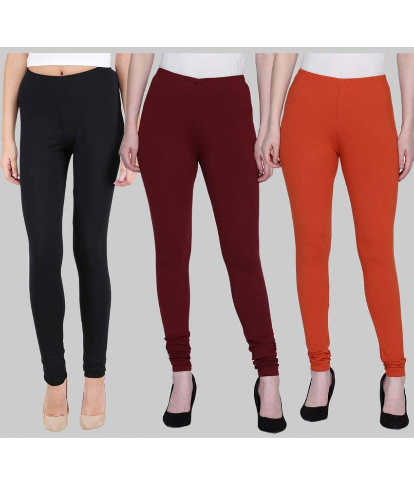 FnMe - Multicolor Cotton Women's Leggings ( Pack of 3 )