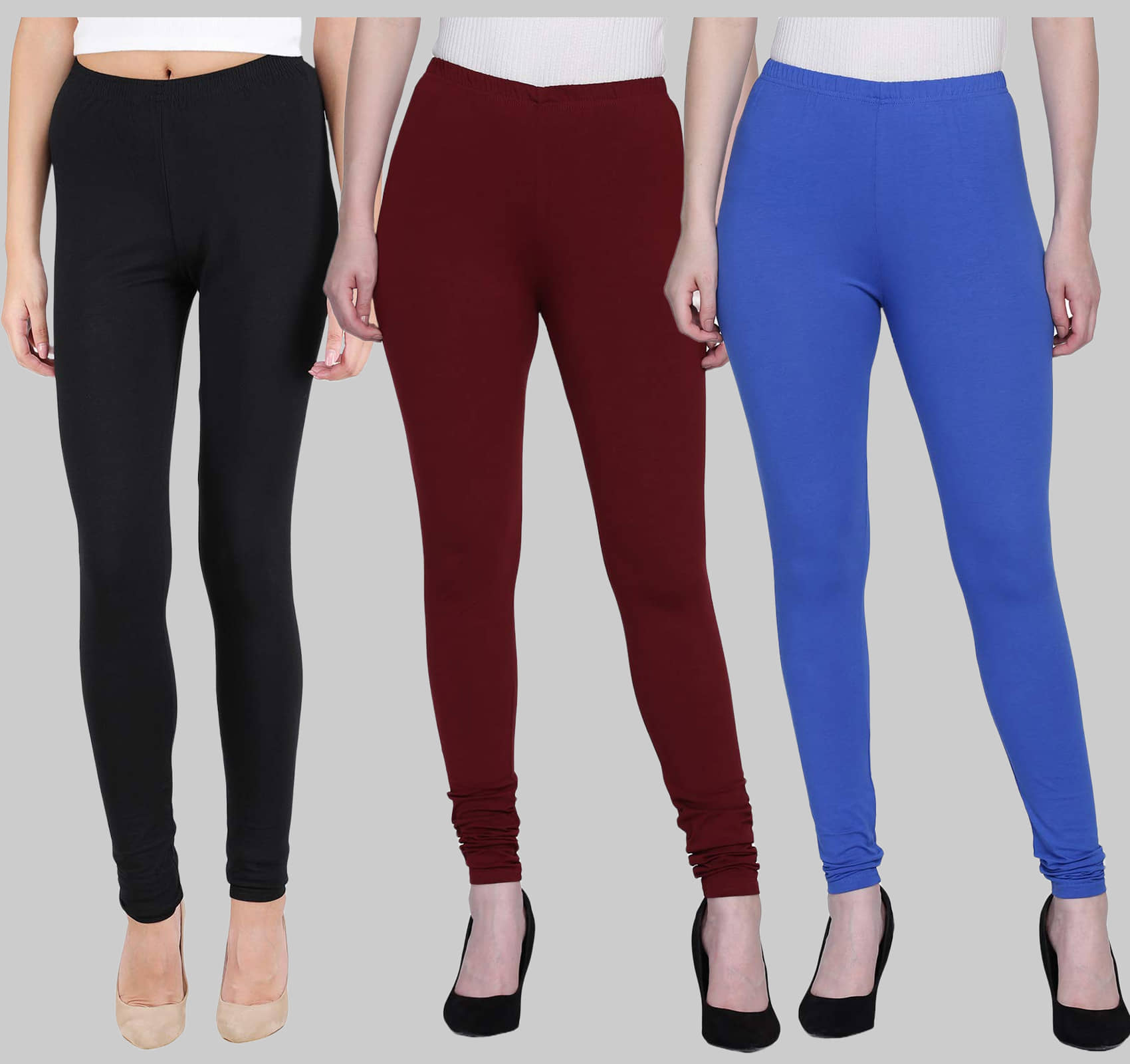 FnMe - Multicolor Cotton Women's Leggings ( Pack of 3 )