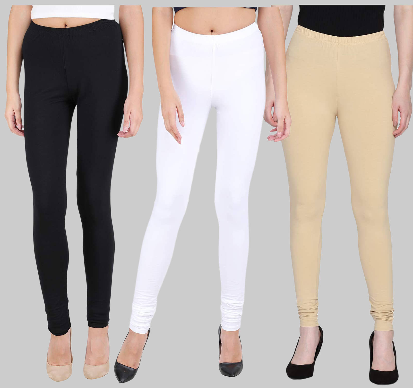 FnMe - Multicolor Cotton Women's Leggings ( Pack of 3 )