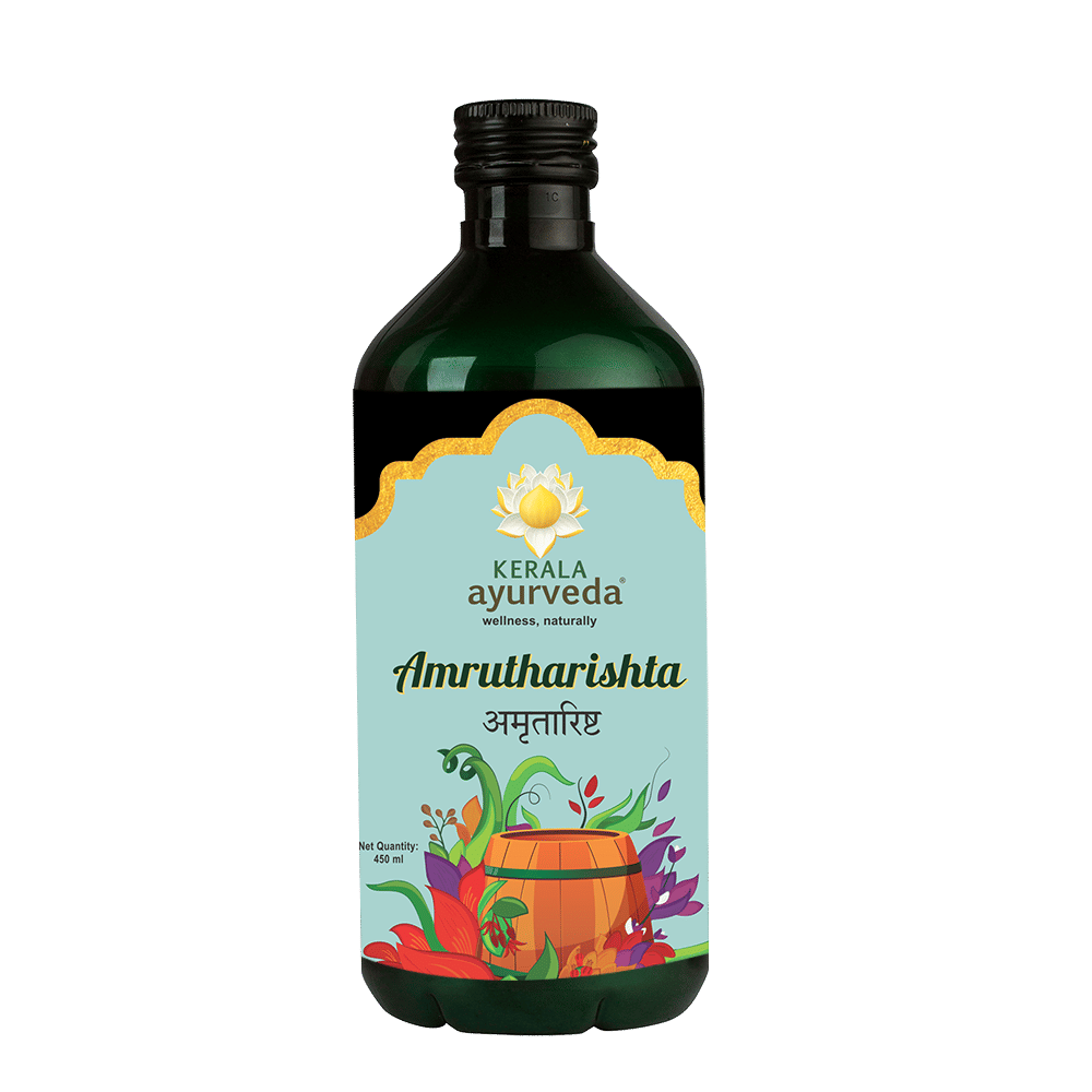 Kerala Ayurveda Amrutharishta 450 ml | For Post Illness Weakness| Relieves fatigue | To Restore Energy Level | Immunity Booster |100% Herbal
