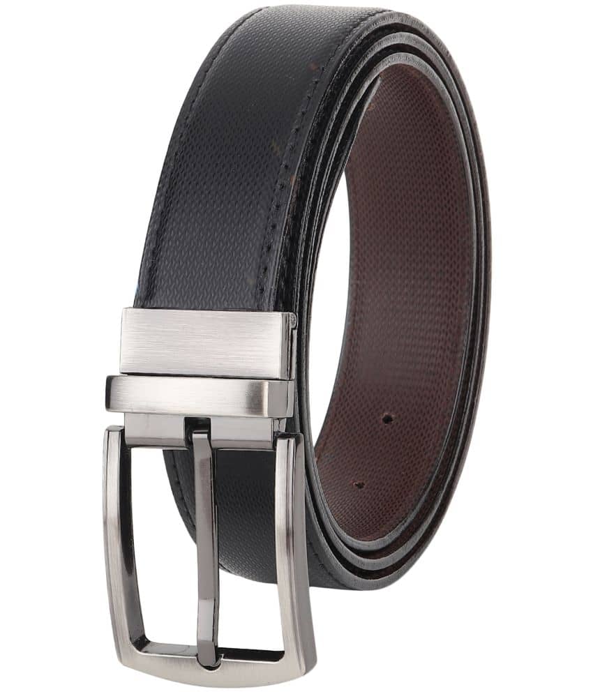 SILKSHOPPING - Black Synthetic Men's Reversible Belt ( Pack of 1 )