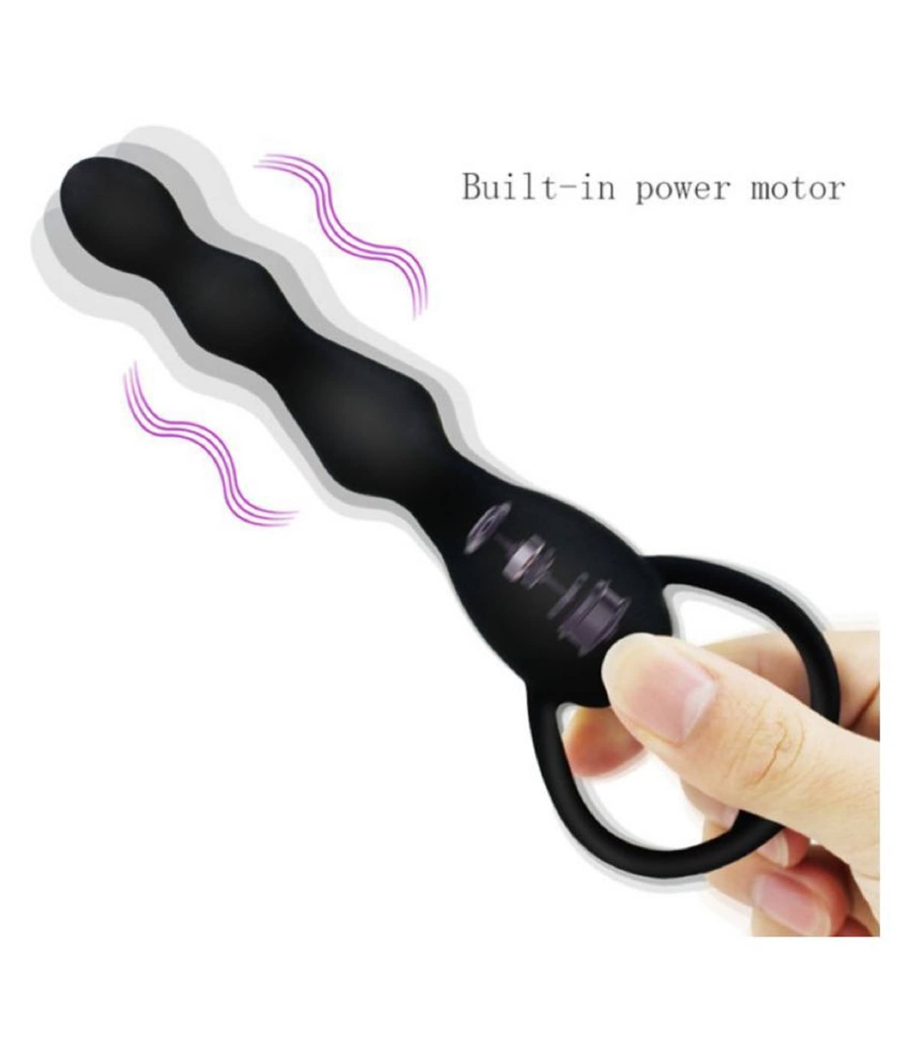 Vibrating Anal Beads - Flexible Silicone Anal Sex Toy Bulet Vibrator for Men, Women and Couples By Knightriders