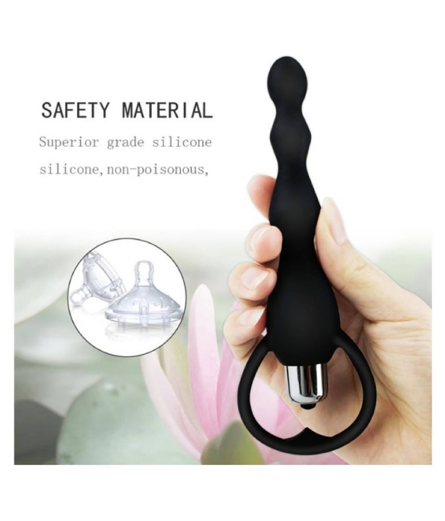 Vibrating Anal Beads - Flexible Silicone Anal Sex Toy Bulet Vibrator for Men, Women and Couples By Knightriders