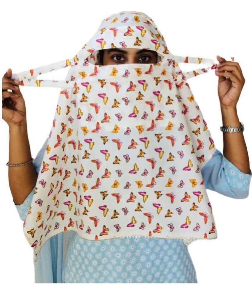 DEEPNYRA - LIVING STYLE - Off White Cotton Women's Scarf ( Pack of 1 ) - Dupattas & Shawls | Buy online on ZillyBuy
