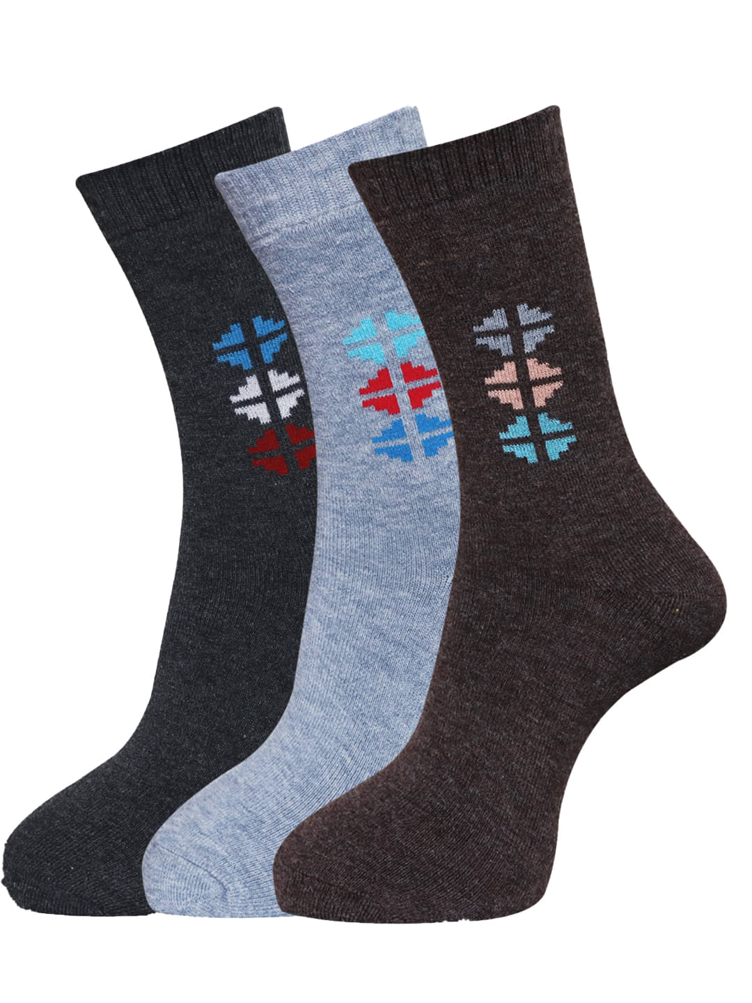     			Dollar - Woollen Men's Self Design Multicolor Full Length Socks ( Pack of 3 )