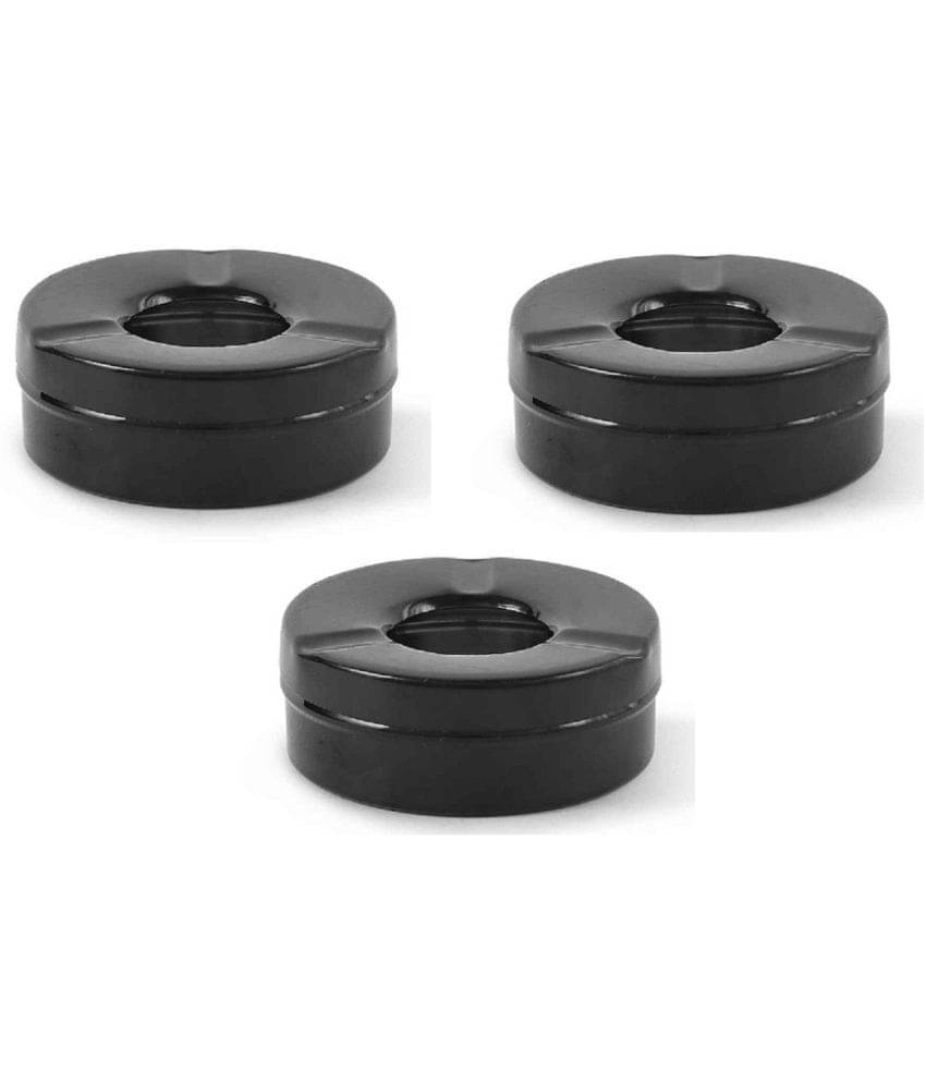    			Dynore Stainless Steel Black Matt Lid Ash Tray- Set of 3