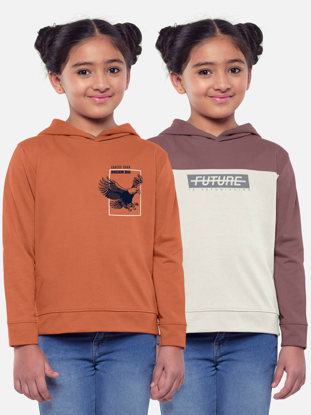     			HELLCAT Pack of 2 Girls Cotton Blend Sweatshirt ( Multicolor )