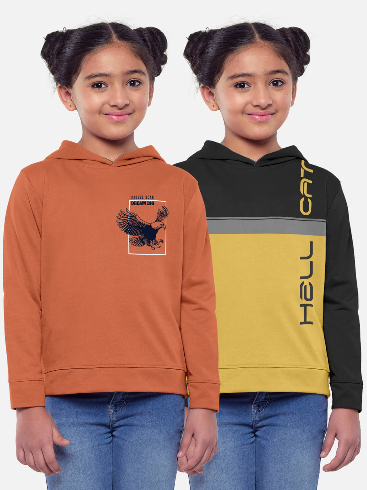     			HELLCAT Pack of 2 Girls Cotton Blend Sweatshirt ( Multicolor2 )