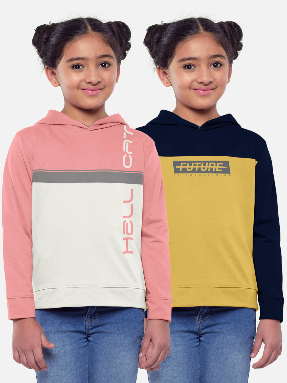     			HELLCAT Pack of 2 Girls Cotton Blend Sweatshirt ( Multicolor7 )