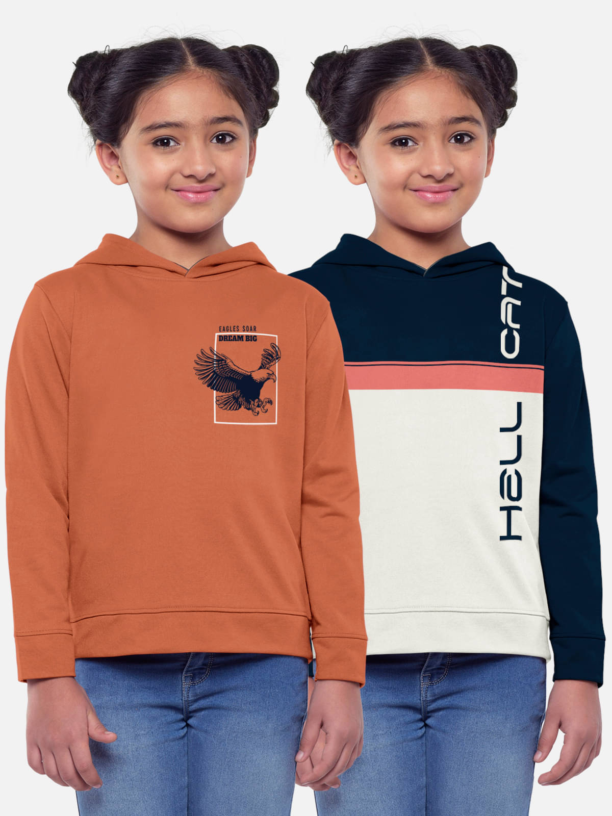     			HELLCAT Pack of 2 Girls Cotton Blend Sweatshirt ( Multicolor4 )