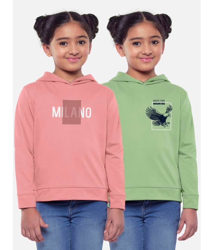HELLCAT Pack of 2 Girls Cotton Blend Sweatshirt ( Multicolor1 )