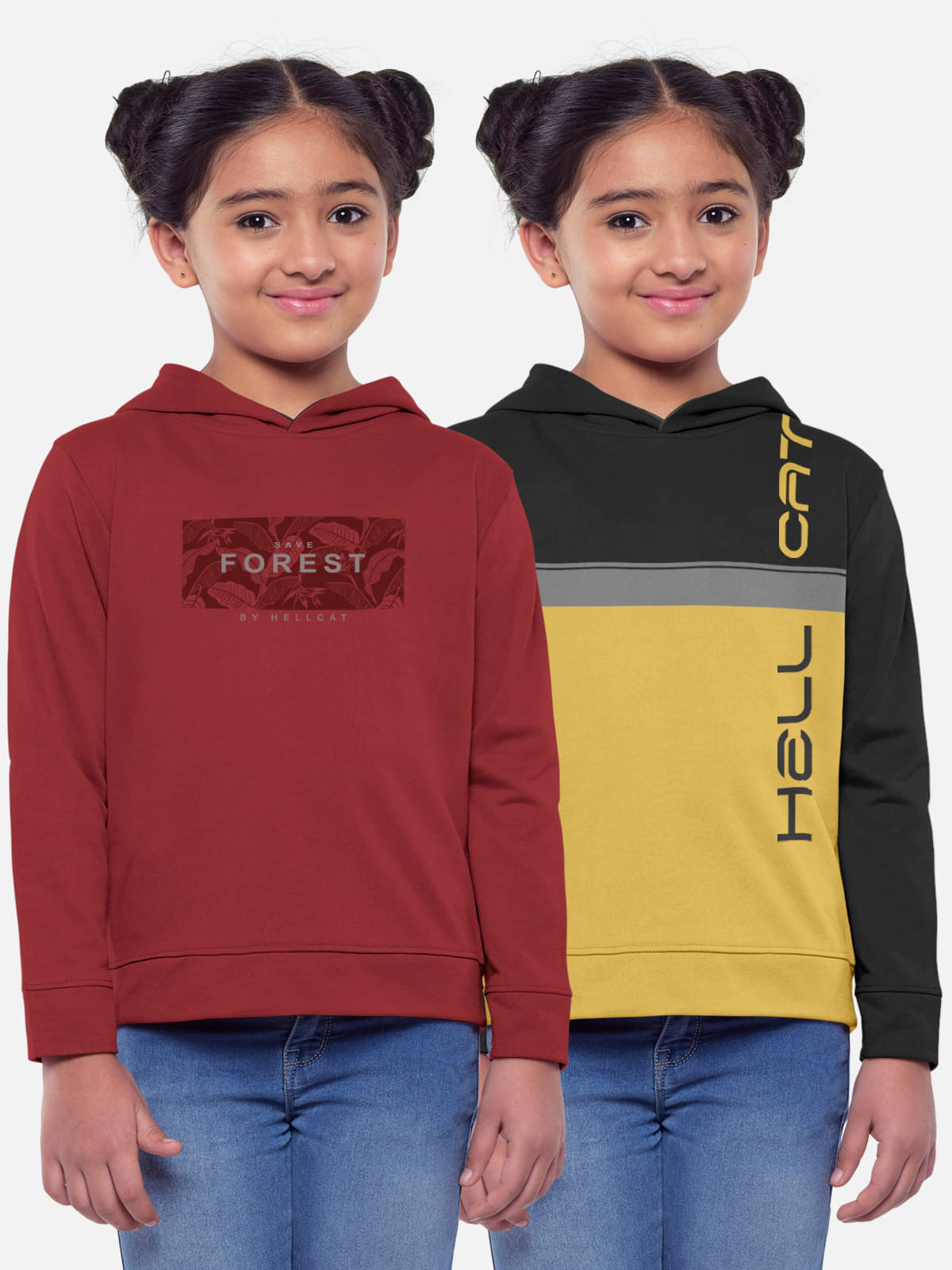    			HELLCAT Pack of 2 Girls Cotton Blend Sweatshirt ( Multicolor9 )