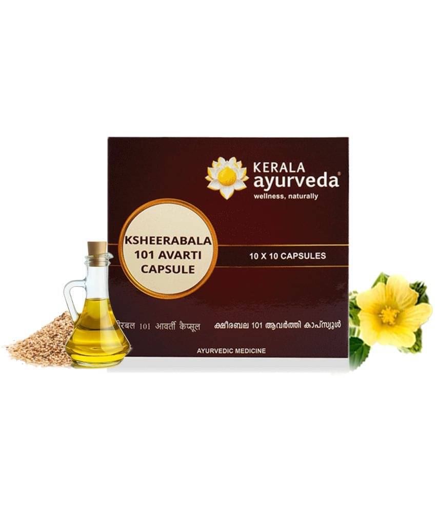 Kerala Ayurveda Ksheerabala 101 Avarti 100 Capsule |Natural Pain Relief Capsules | For Age-Related Joint Issues | Joint Stiffness And Swelling Kerala Ayurveda Ksheerabala 101 Avarti 100 Capsule |Natural Pain Relief Capsules | For Age-Related Joint Issues | Joint Stiffness And Swelling