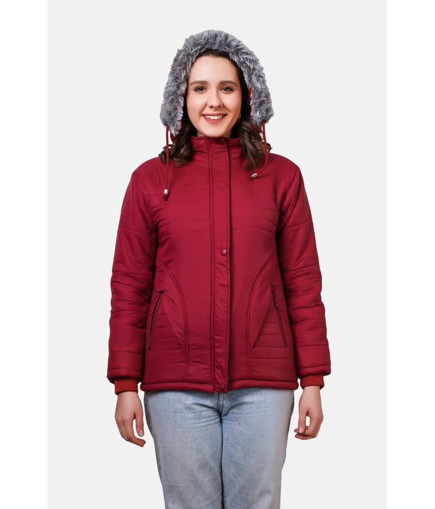 NUEVOSDAMAS - Polyester Maroon Quilted/Padded Jackets - Jackets & Coats | Buy online on ZillyBuy
