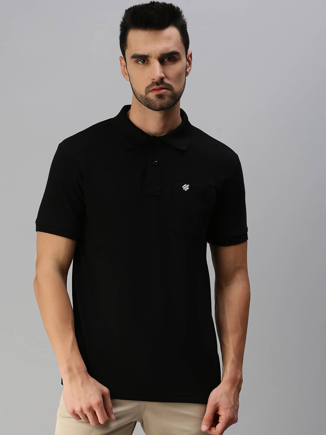 ONN Pack of 1 Cotton Blend Regular Fit Solid Half Sleeves Men's Polo T Shirt ( Black ) ONN Pack of 1 Cotton Blend Regular Fit Solid Half Sleeves Men's Polo T Shirt ( Black )