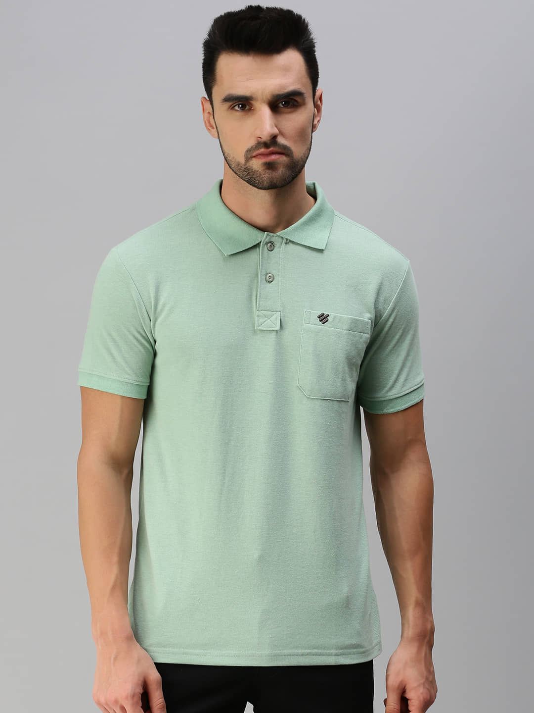 ONN Pack of 1 Cotton Blend Regular Fit Solid Half Sleeves Men's Polo T Shirt ( Green )