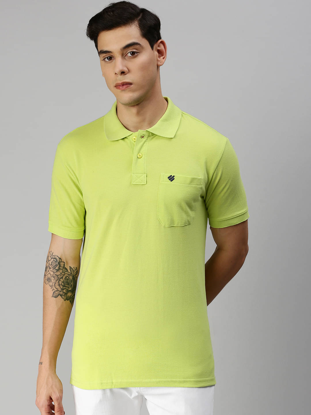     			ONN Pack of 1 Cotton Blend Regular Fit Solid Half Sleeves Men's Polo T Shirt ( Green )