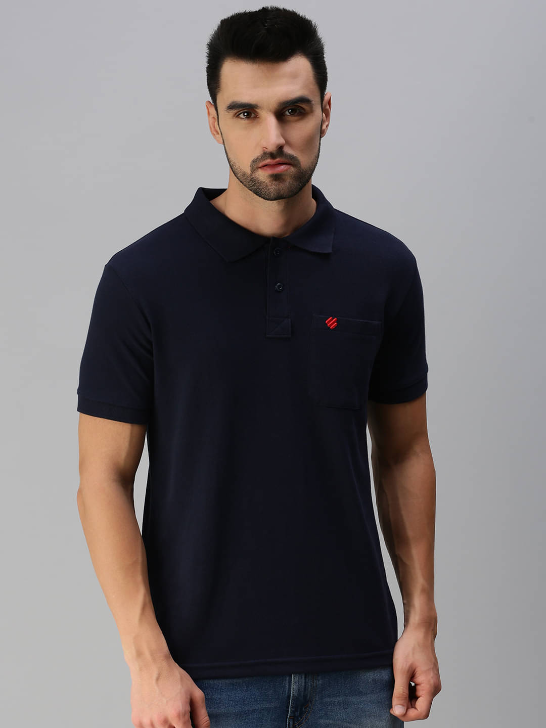 ONN Pack of 1 Cotton Blend Regular Fit Solid Half Sleeves Men's Polo T Shirt ( Navy ) ONN Pack of 1 Cotton Blend Regular Fit Solid Half Sleeves Men's Polo T Shirt ( Navy )