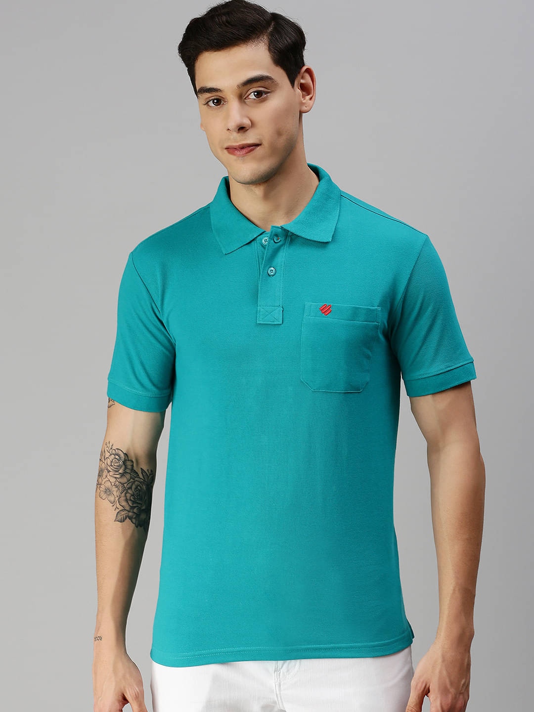 ONN Pack of 1 Cotton Blend Regular Fit Solid Half Sleeves Men's Polo T Shirt ( Sea Green ) ONN Pack of 1 Cotton Blend Regular Fit Solid Half Sleeves Men's Polo T Shirt ( Sea Green )