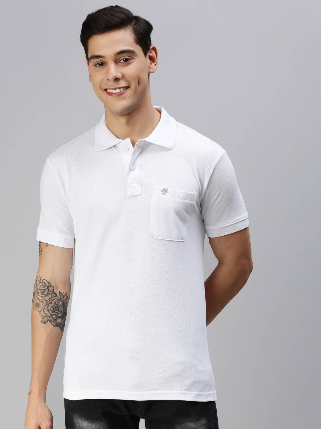    			ONN Pack of 1 Cotton Blend Regular Fit Solid Half Sleeves Men's Polo T Shirt ( White )