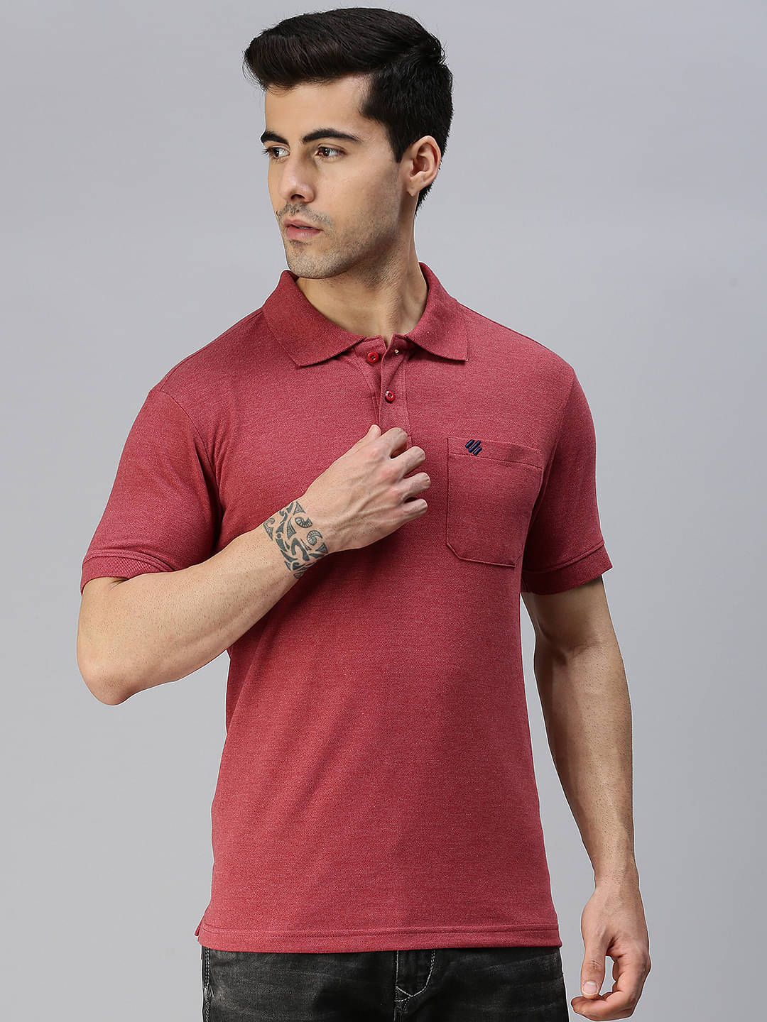 ONN Pack of 1 Cotton Blend Regular Fit Solid Half Sleeves Men's Polo T Shirt ( Wine ) ONN Pack of 1 Cotton Blend Regular Fit Solid Half Sleeves Men's Polo T Shirt ( Wine )