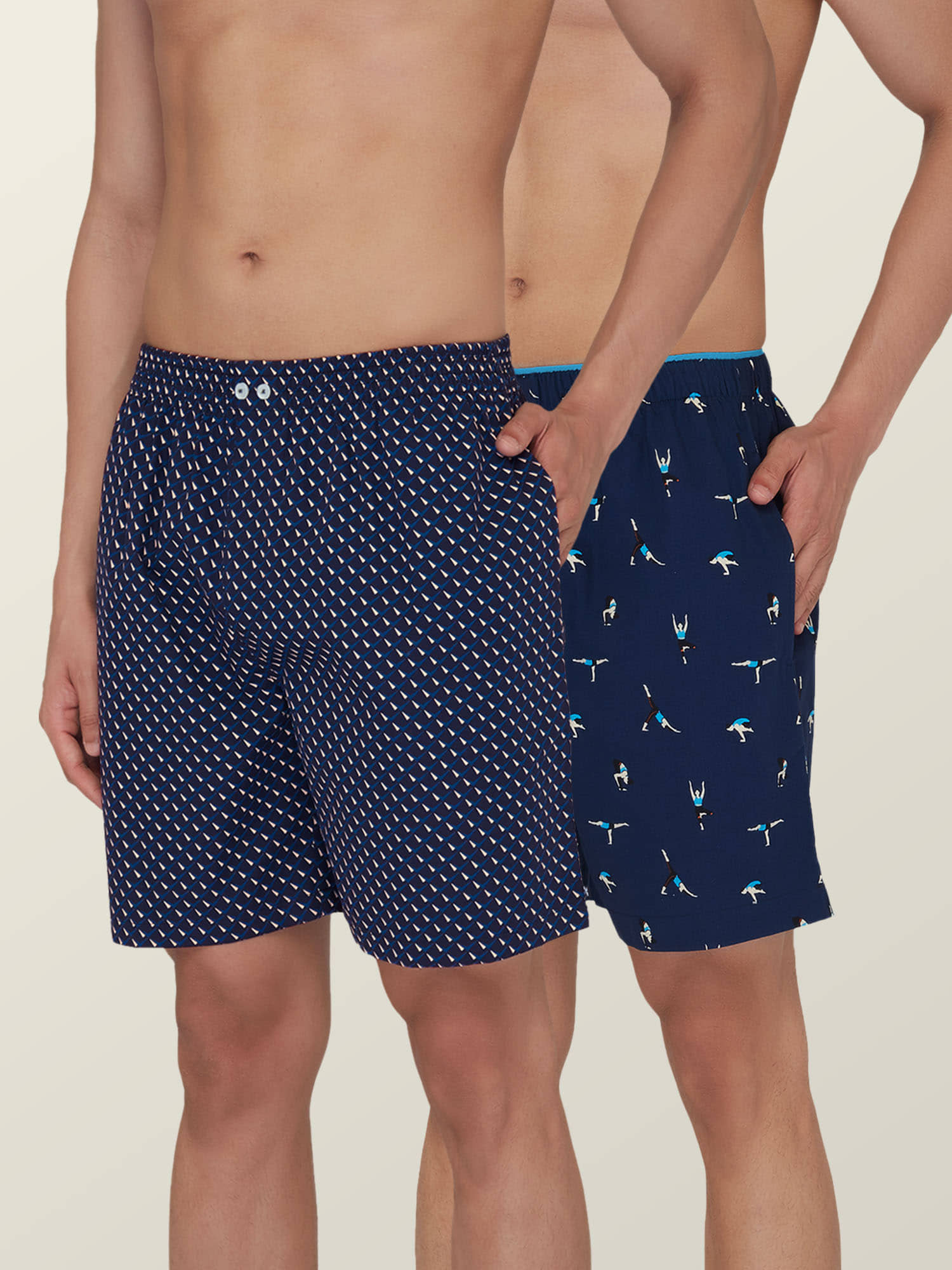 XYXX Pack of 2 Cotton Blend Boxers For Men's ( Blue )