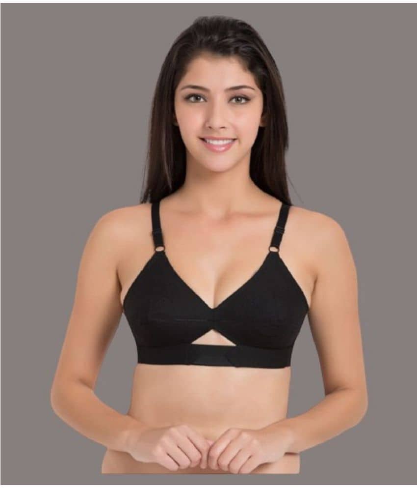 Zourt - Black Cotton Non Padded Women's Everyday Bra ( Pack of 1 )
