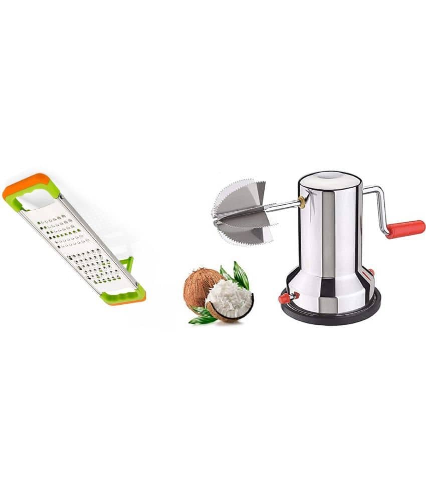 iview kitchenware - Stainless Steel Vegetable Grater,Coconut Grater,Cheese Grater ( Pack of 2 ) - Silver