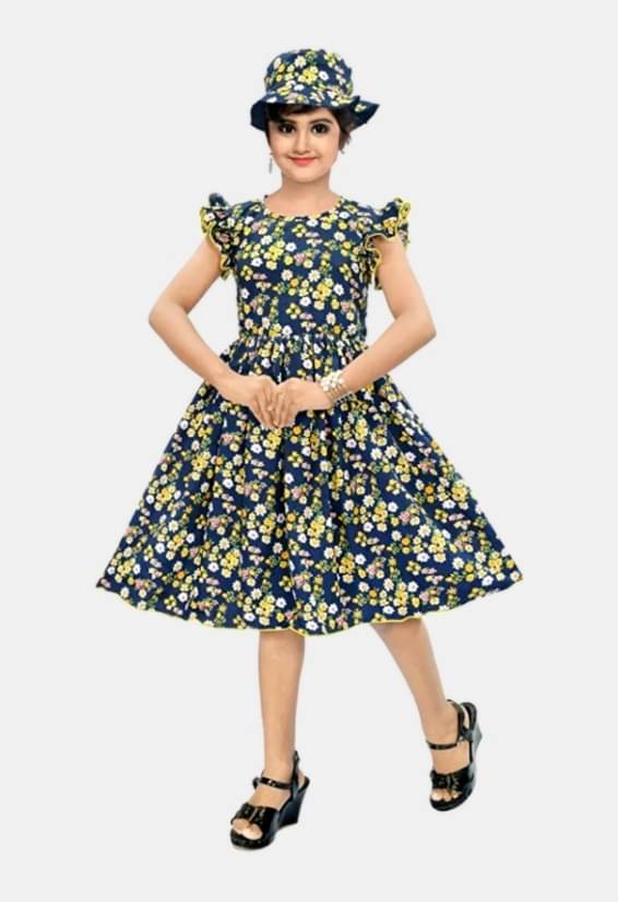 4 YOU Cotton Blend Frock For Girls ( Pack of 1 , Multicolor )     			4 YOU Cotton Blend Frock For Girls ( Pack of 1 , Multicolor )