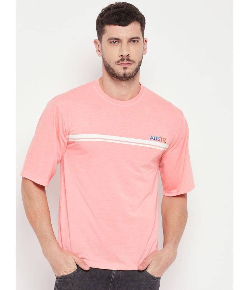 AUSTIZ Pack of 1 Cotton Blend Regular Fit Men's T-Shirt ( Melange Pink ) AUSTIZ Pack of 1 Cotton Blend Regular Fit Men's T-Shirt ( Melange Pink )