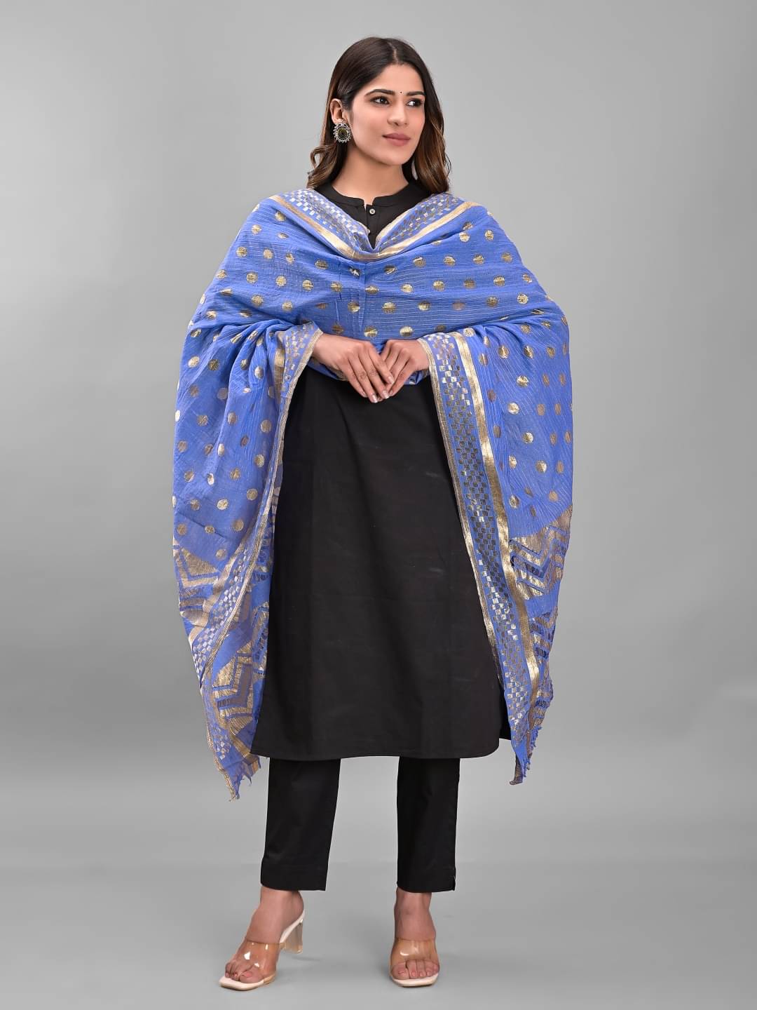     			Apratim - Blue Silk Women's Dupatta - ( Pack of 1 )