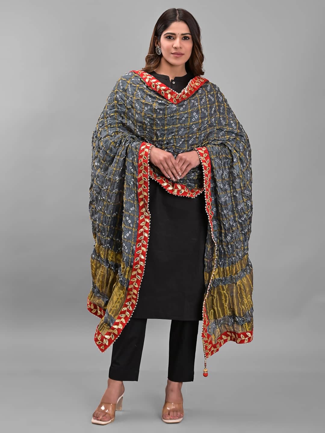 Apratim - Grey Silk Women's Dupatta - ( Pack of 1 ) - Dupattas & Shawls | Buy online on ZillyBuy