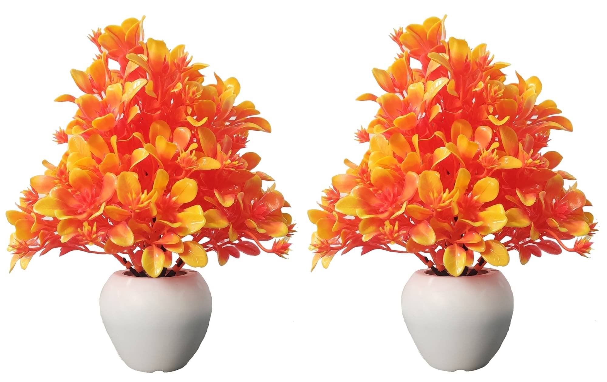     			BAARIG - Orange Wild Artificial Flowers With Pot ( Pack of 2 )