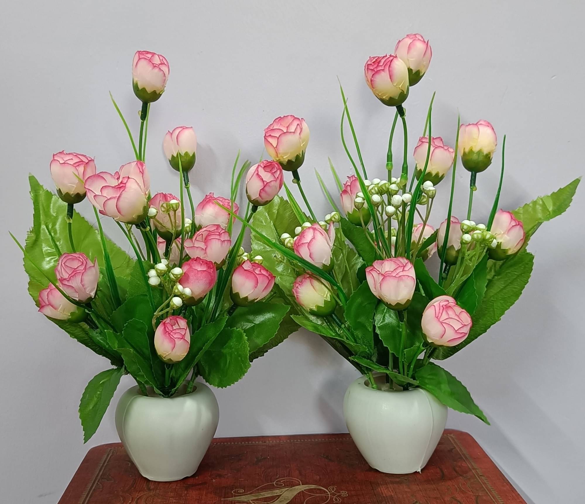     			BAARIG - Pink Rose Artificial Flower ( Pack of 2 )