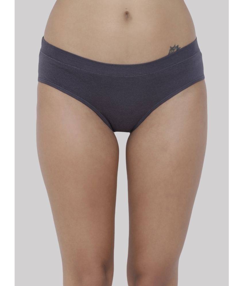 BASIICS By La Intimo Polyester Solid Women's Hipster ( Charcoal ) BCPHP03 BASIICS By La Intimo Polyester Solid Women's Hipster ( Charcoal ) BCPHP03