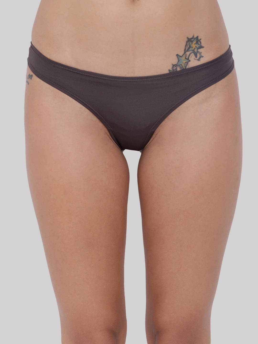 BASIICS By La Intimo Polyester Solid Women's Bikini ( Charcoal ) BCPSS01 BASIICS By La Intimo Polyester Solid Women's Bikini ( Charcoal ) BCPSS01