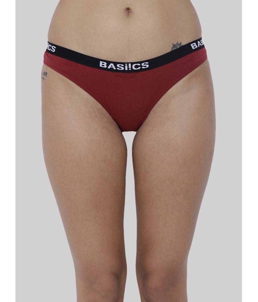 BASIICS By La Intimo Cotton Lycra Solid Women's Bikini ( Maroon ) BCPBR08 BASIICS By La Intimo Cotton Lycra Solid Women's Bikini ( Maroon ) BCPBR08