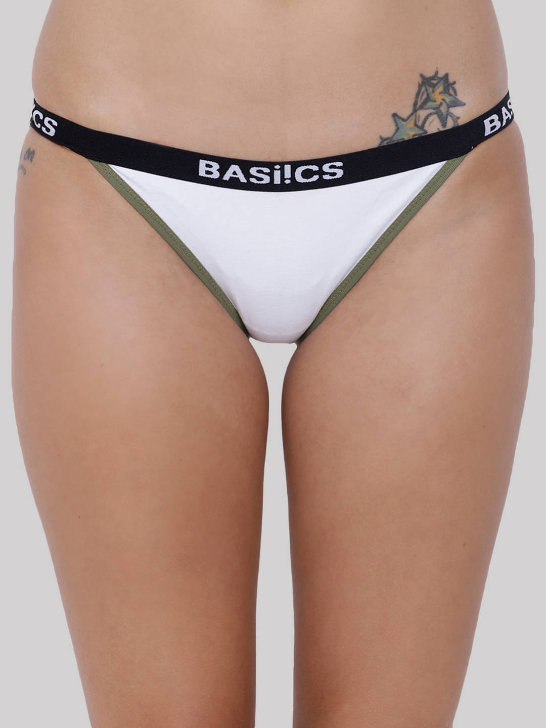 BASIICS By La Intimo Cotton Lycra Solid Women's Bikini ( White ) BCPBR09 BASIICS By La Intimo Cotton Lycra Solid Women's Bikini ( White ) BCPBR09