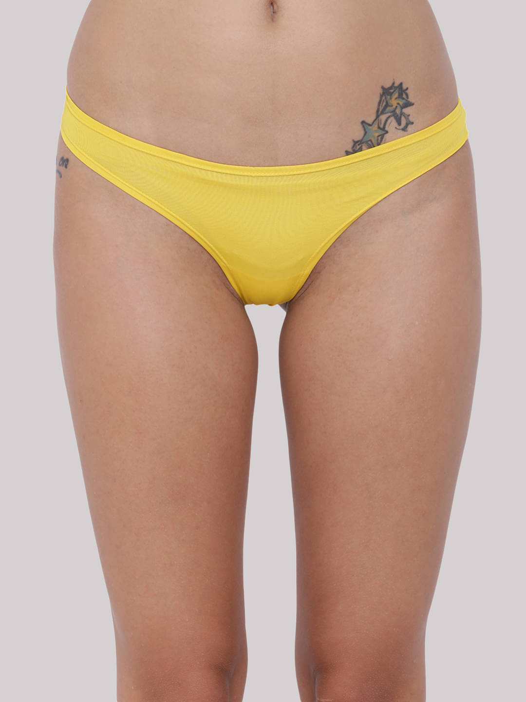 BASIICS By La Intimo Polyester Solid Women's Bikini ( Yellow ) BCPSS01 BASIICS By La Intimo Polyester Solid Women's Bikini ( Yellow ) BCPSS01