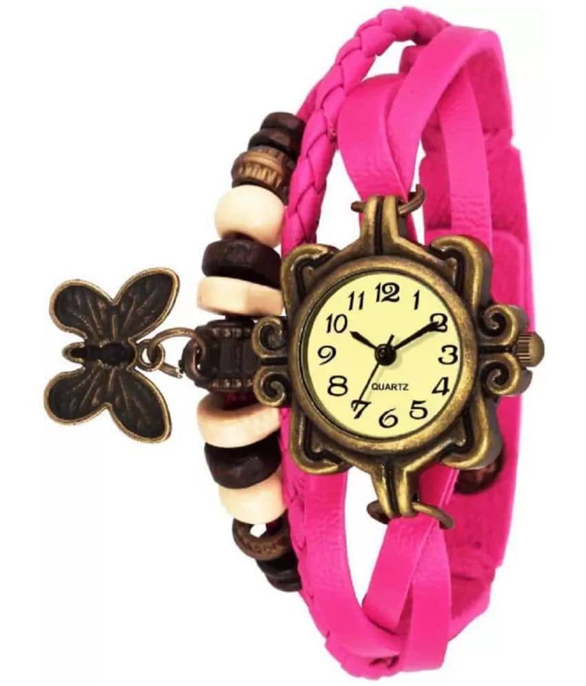 Cosmic - Pink Leather Analog Womens Watch