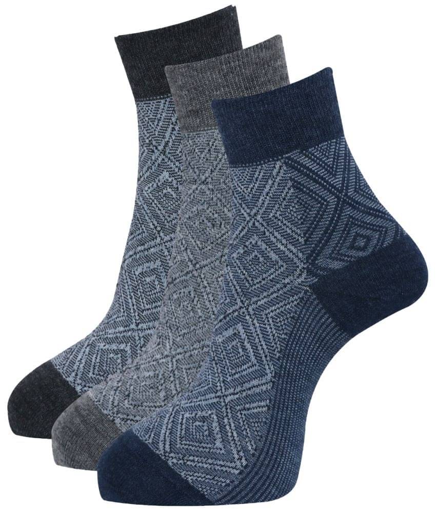 Dollar - Woollen Men's Printed Multicolor Ankle Length Socks ( Pack of 3 ) Dollar - Woollen Men's Printed Multicolor Ankle Length Socks ( Pack of 3 )